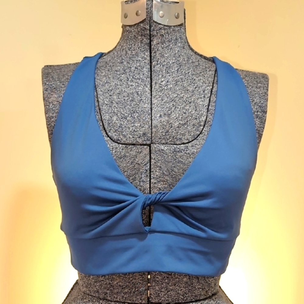 Apana Blue Women's Tank Top with Twist Front